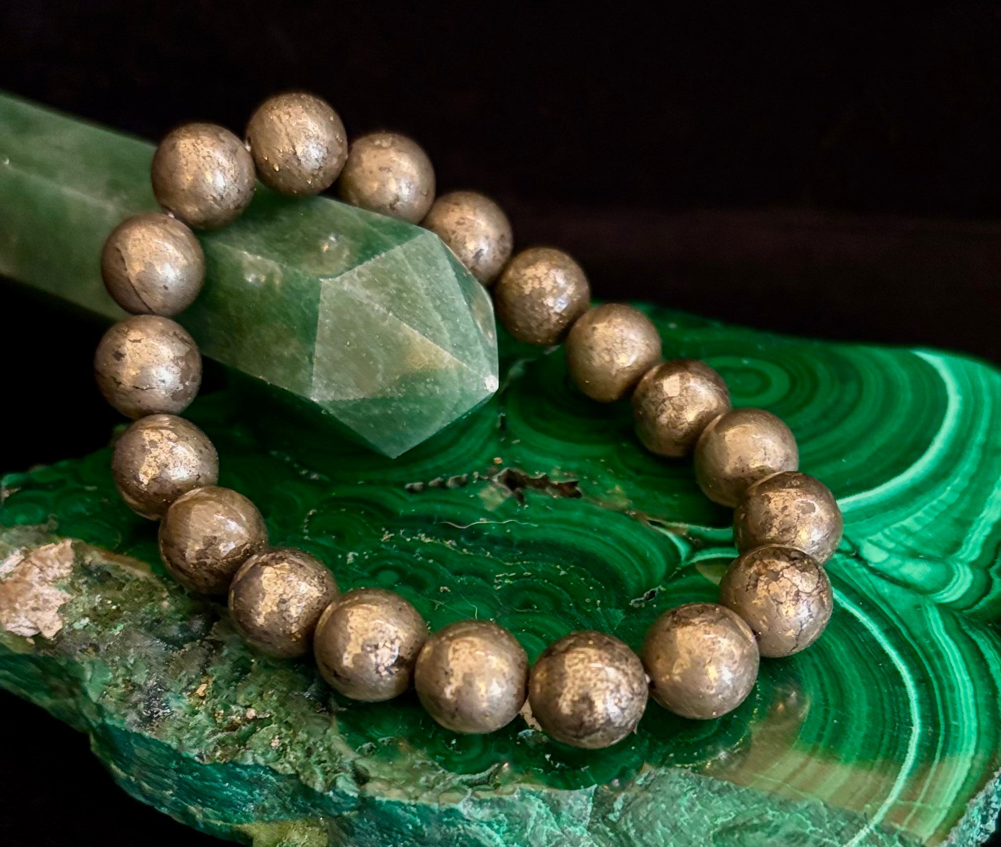 Pyrite Beaded Bracelet - Unlock Abundance & Inner Strength