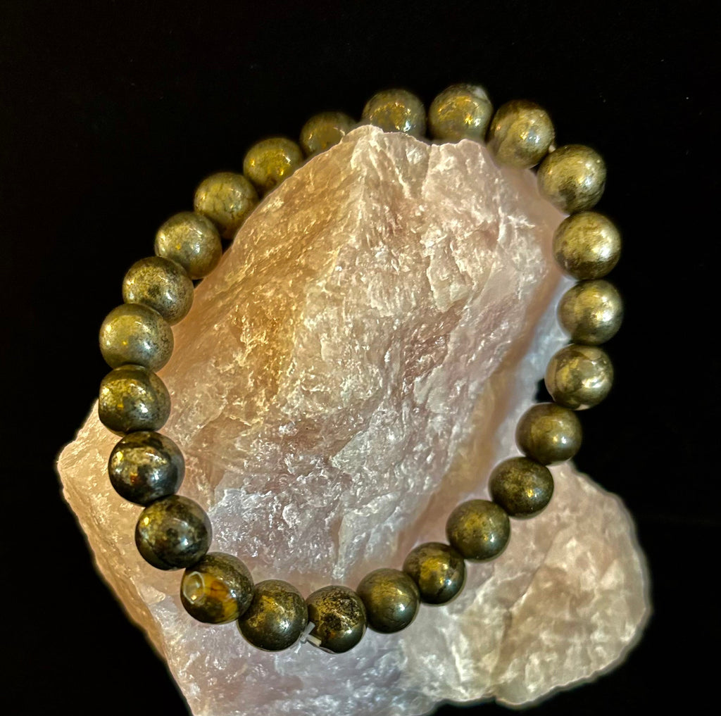 Pyrite Beaded Bracelet - Unlock Abundance & Inner Strength