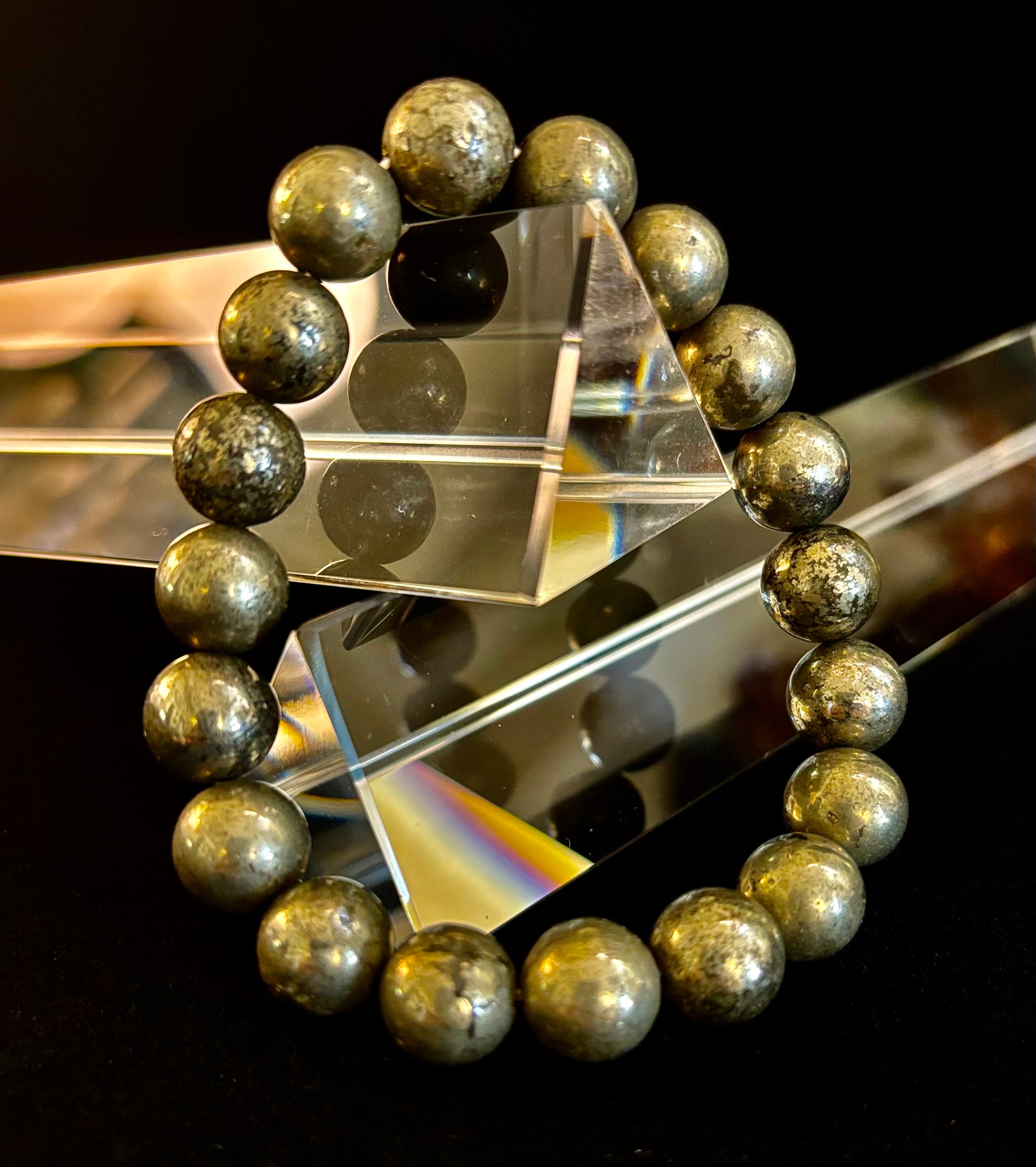Pyrite Beaded Bracelet - Unlock Abundance & Inner Strength
