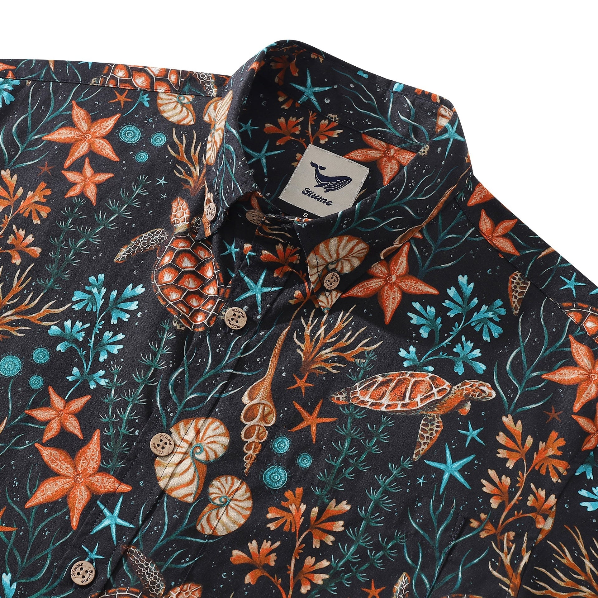 Men's Honu Hideaway Tropical Hawaiian Shirt Cotton Button-down