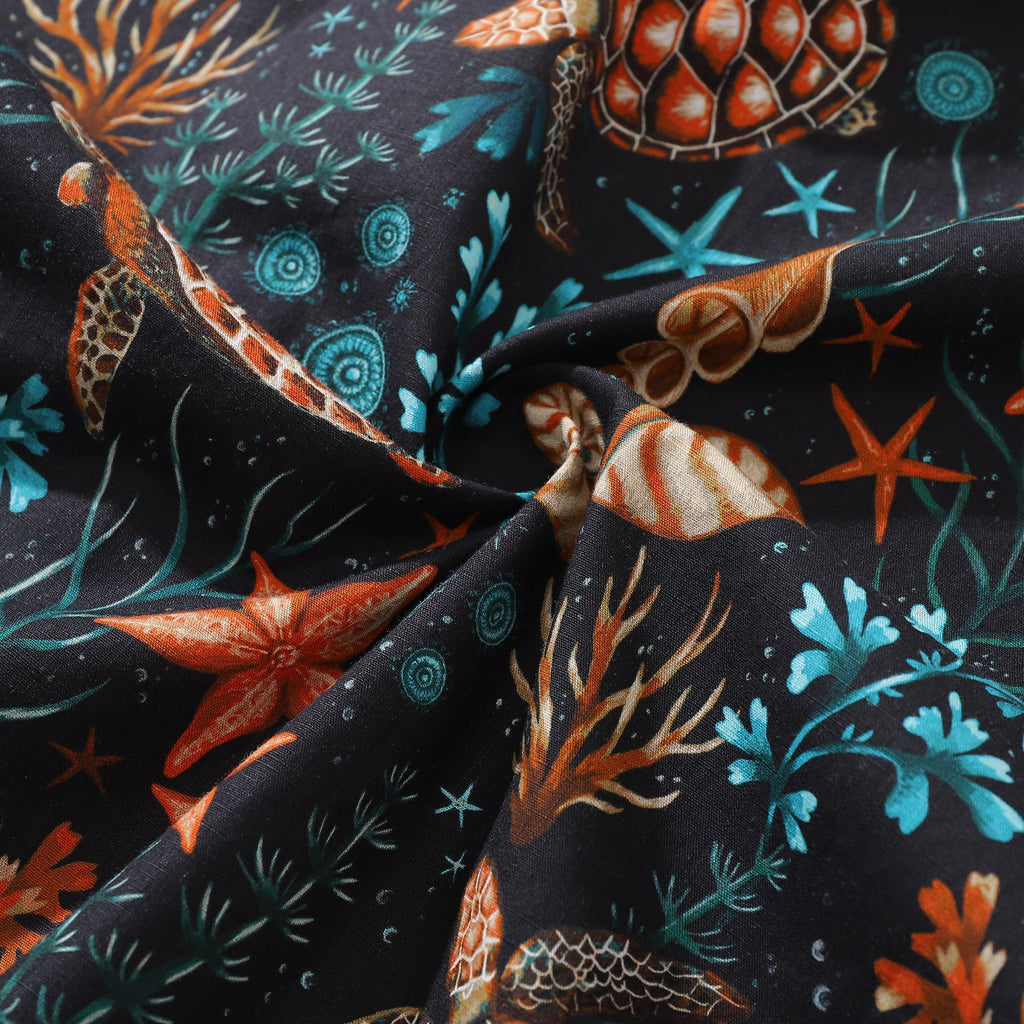 Men's Honu Hideaway Tropical Hawaiian Shirt Cotton Button-down