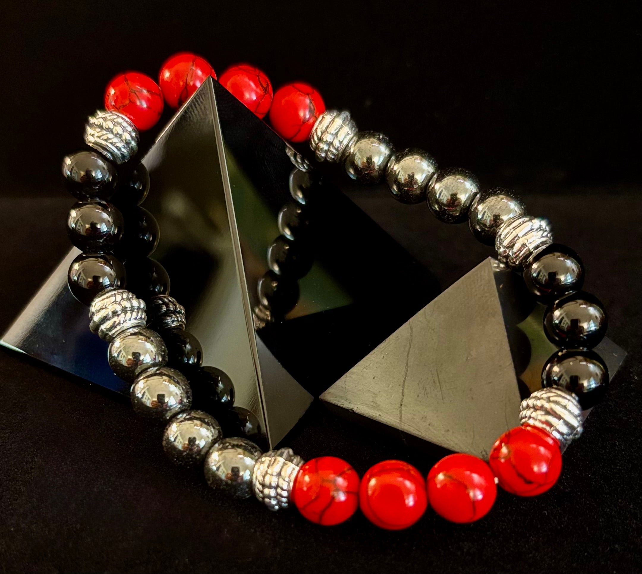 Natural Stone Beaded Bracelet – 8mm Retro Unisex Design for Large Wrists