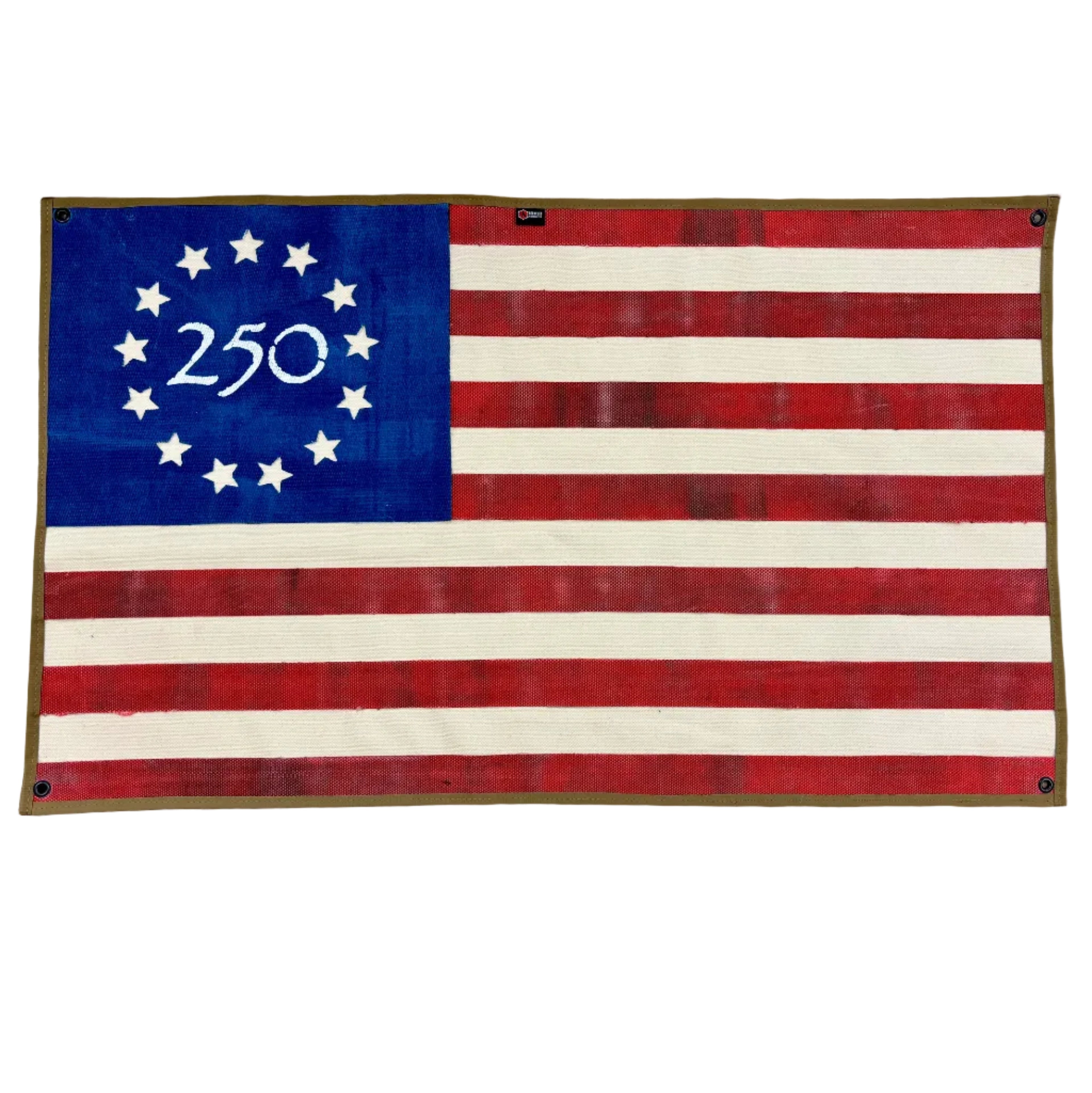Handcrafted Betsy Ross 250 Edition American flag made from decommissioned fire hose