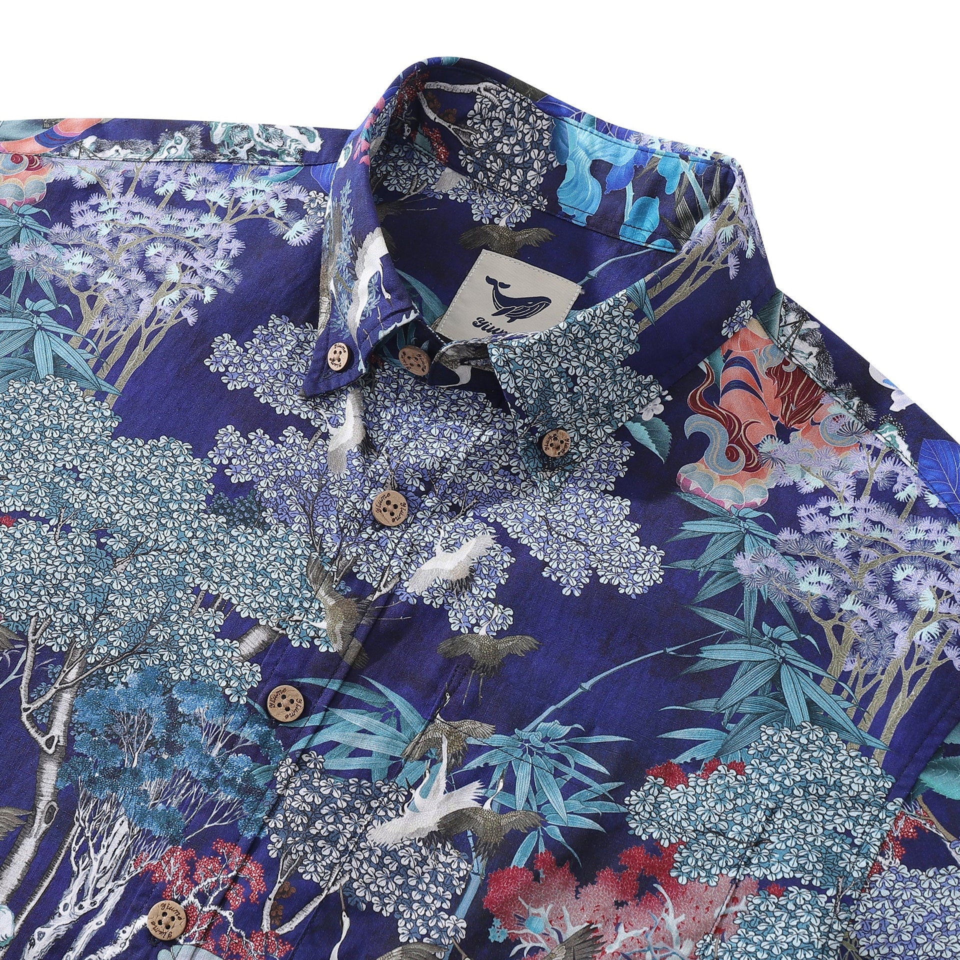 Men's 1950s Vintage Tiger Print Hawaiian Shirt Cotton