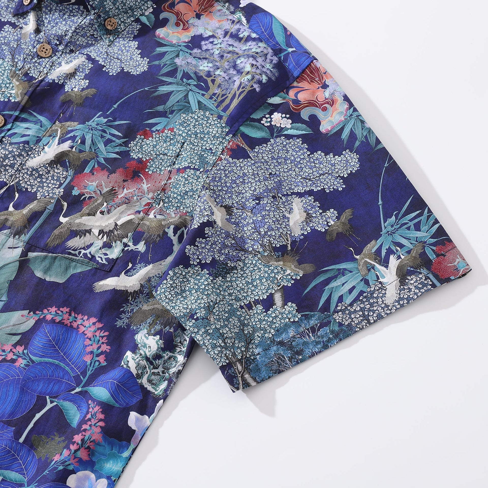 Men's 1950s Vintage Tiger Print Hawaiian Shirt Cotton