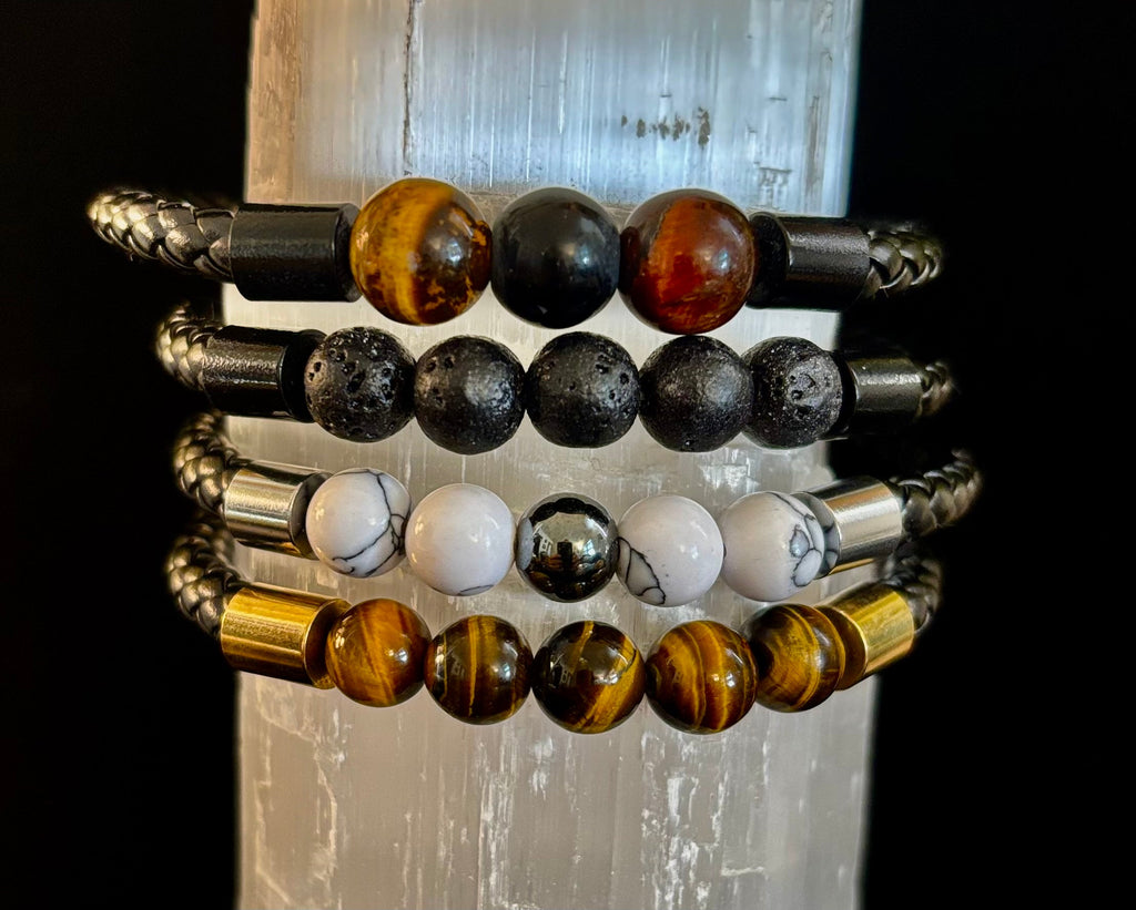 Magnetic Buckle Braided Bracelet – 4 Unique Styles - Medium Wrists