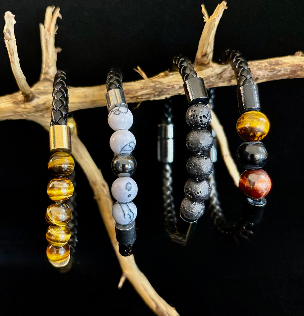 Magnetic Buckle Braided Bracelet – 4 Unique Styles - Medium Wrists