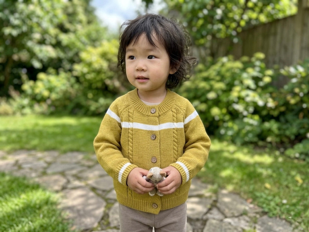 Warm Winter Cardigan | 100% Wool Kids Cardigan with Wooden Buttons