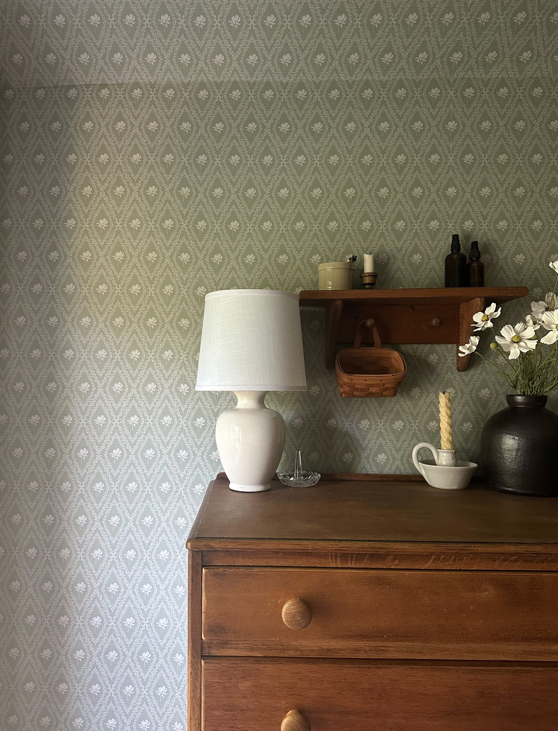 Violet Floral Removable Wallpaper for Modern Home Decor