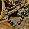 Mystic Energy - Labradorite, Amethyst, Smoky Quartz, Black Onyx & Tiger’s Eye Reiki-Infused Protection & Balance Bracelet