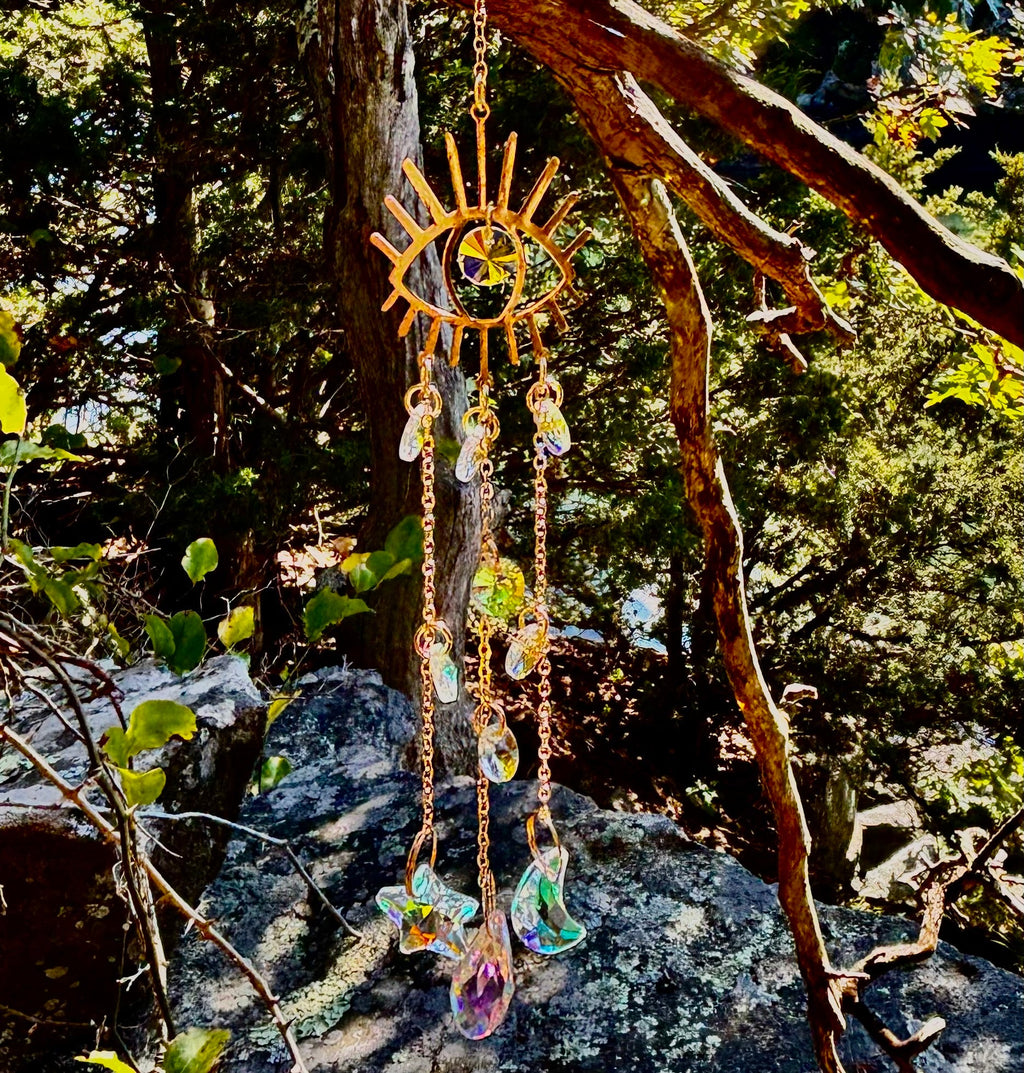 Evil Eye Crystal Suncatcher – Light, Protection & Positive Energy