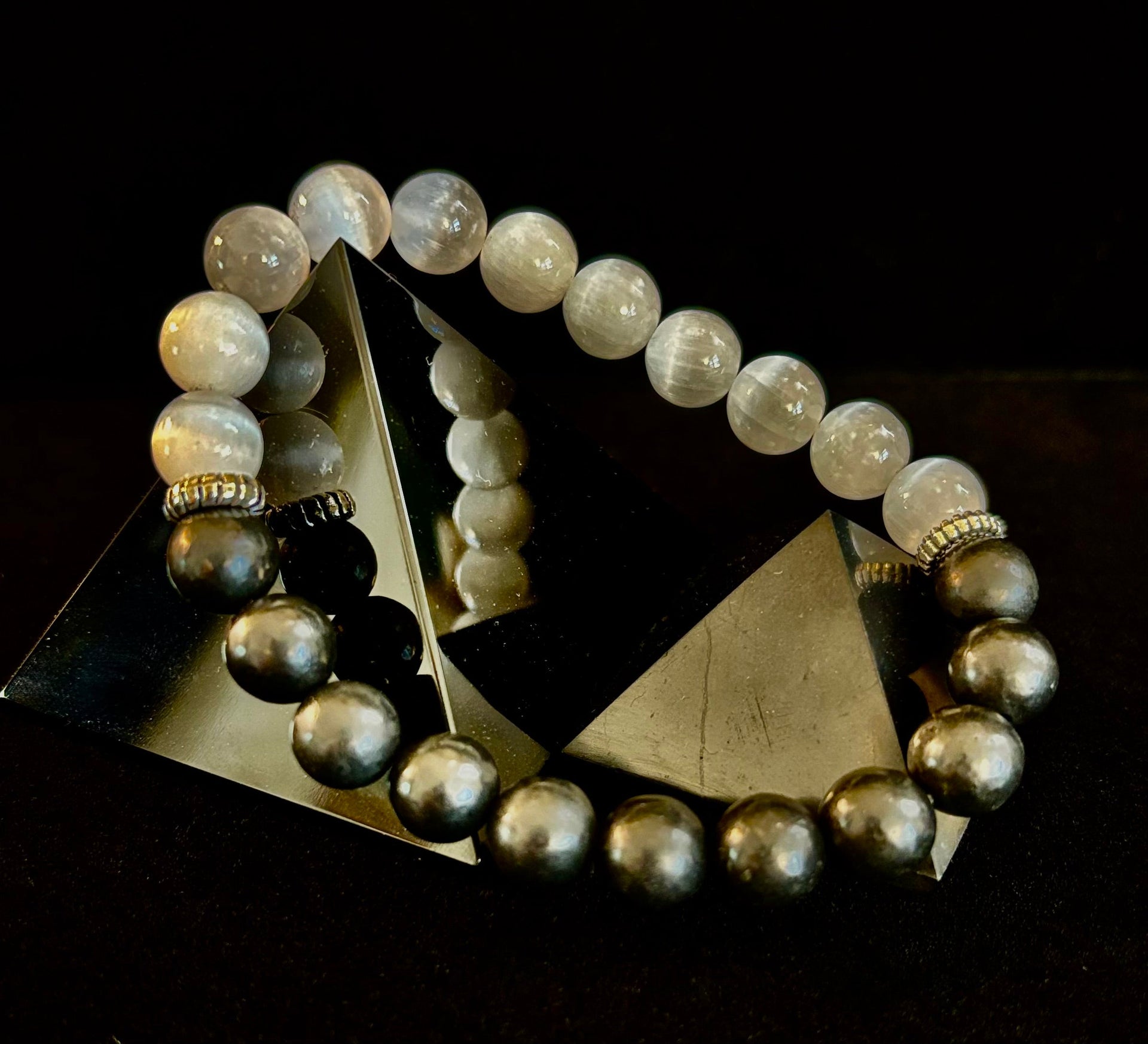 Protection Intention Bracelet – Shungite & Selenite Energy Bracelet