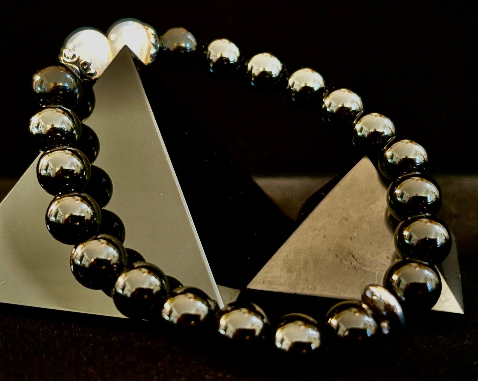 Energy Shield Bracelet – Black Obsidian & Selenite Protection Bracelet