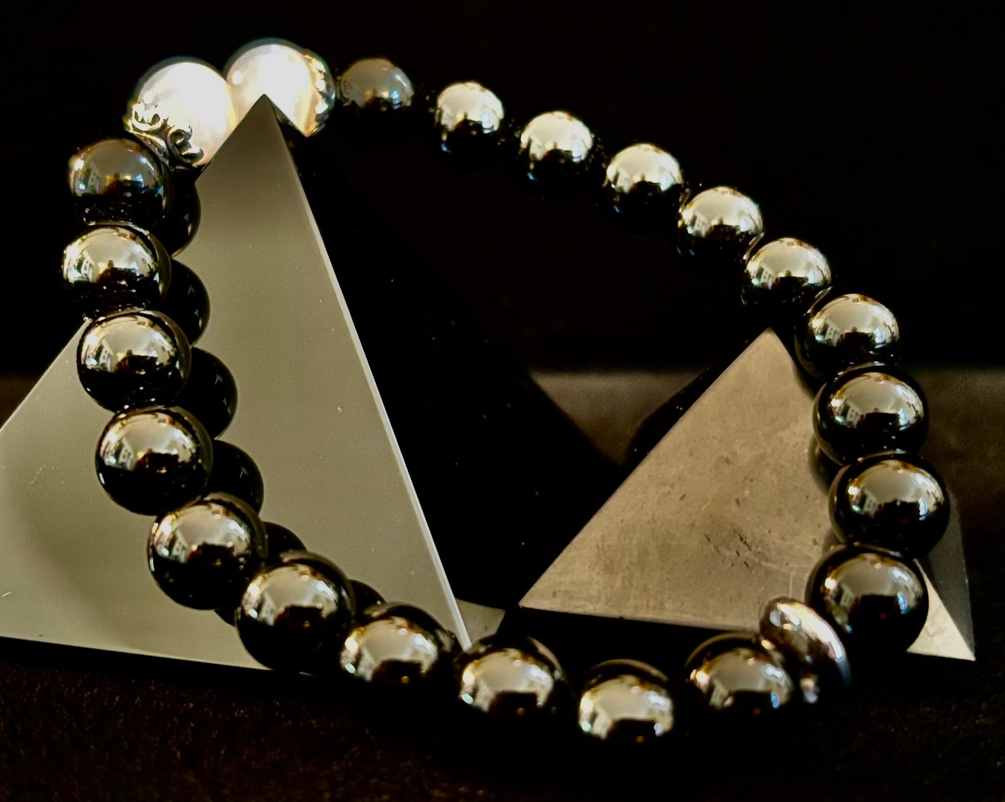 Energy Shield Bracelet – Black Obsidian & Selenite Protection Bracelet