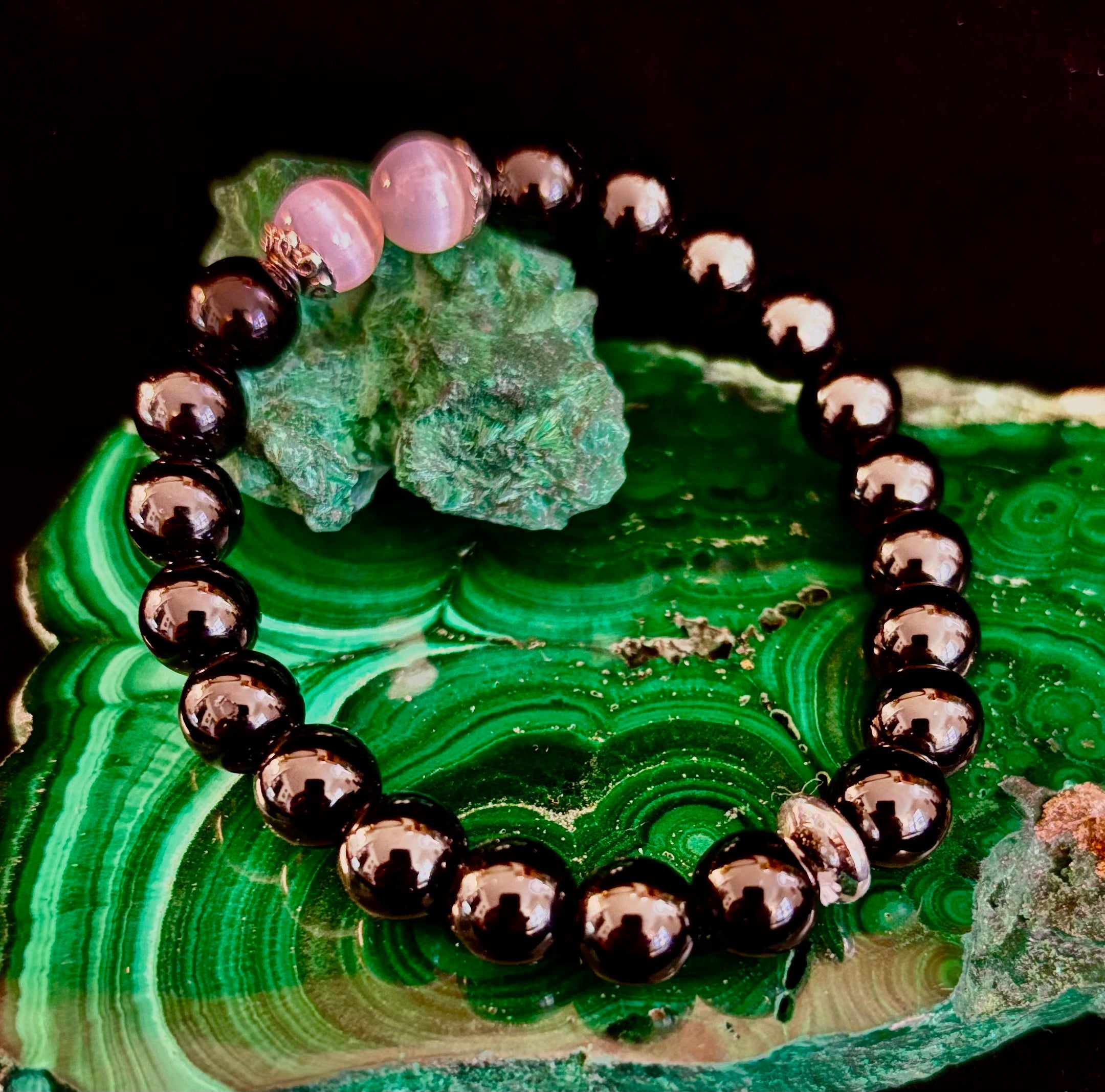 Energy Shield Bracelet – Black Obsidian & Selenite Protection Bracelet