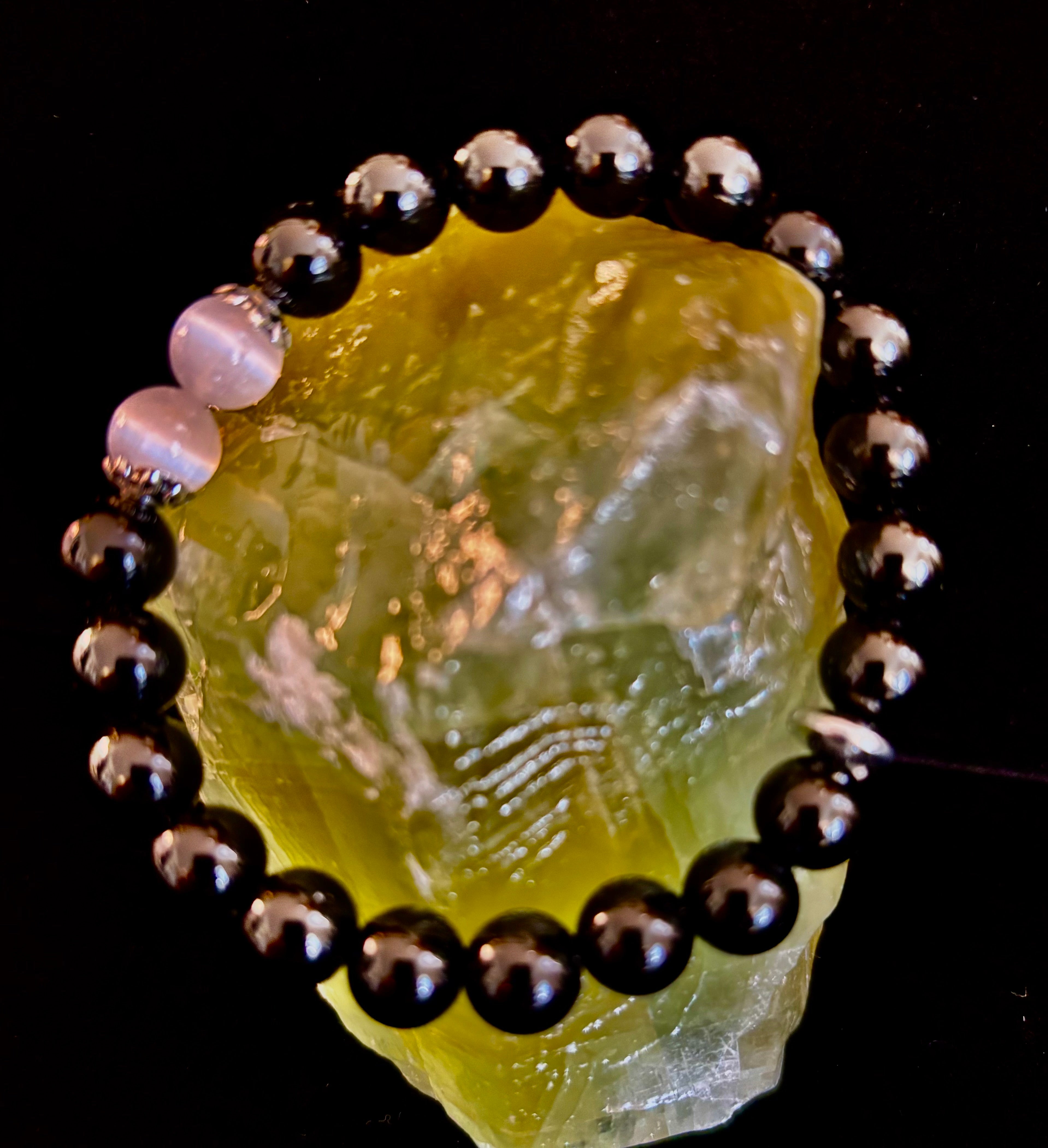 Energy Shield Bracelet – Black Obsidian & Selenite Protection Bracelet