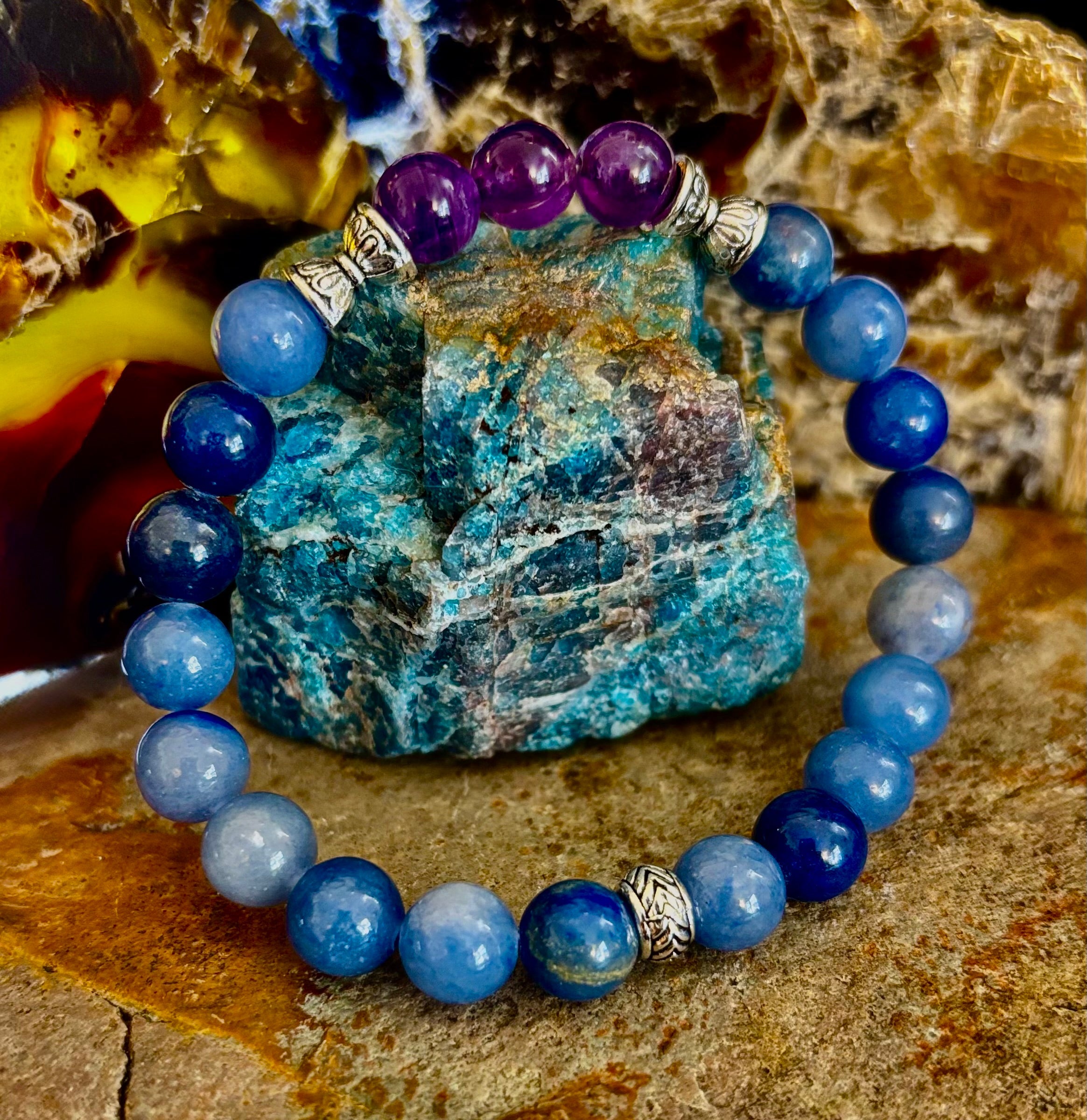Calm Mind Bracelet – Amethyst & Blue Aventurine Anxiety Support
