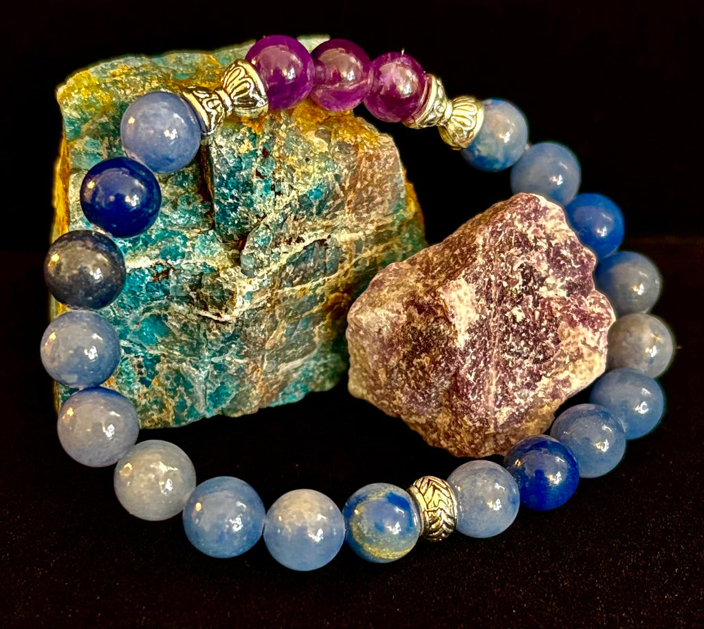 Calm Mind Bracelet – Amethyst & Blue Aventurine Anxiety Support