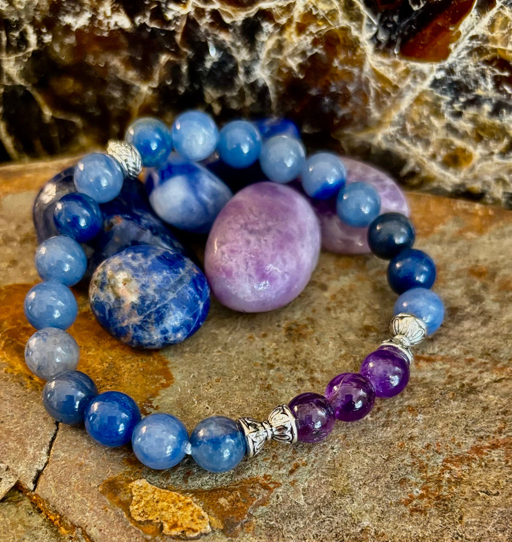 Calm Mind Bracelet – Amethyst & Blue Aventurine Anxiety Support