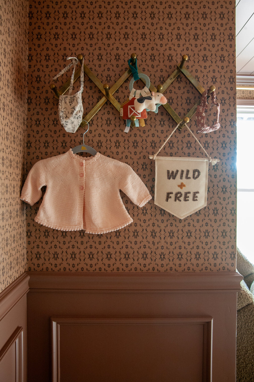 Zara Tan and Brown Geometric Bohemian Wallpaper