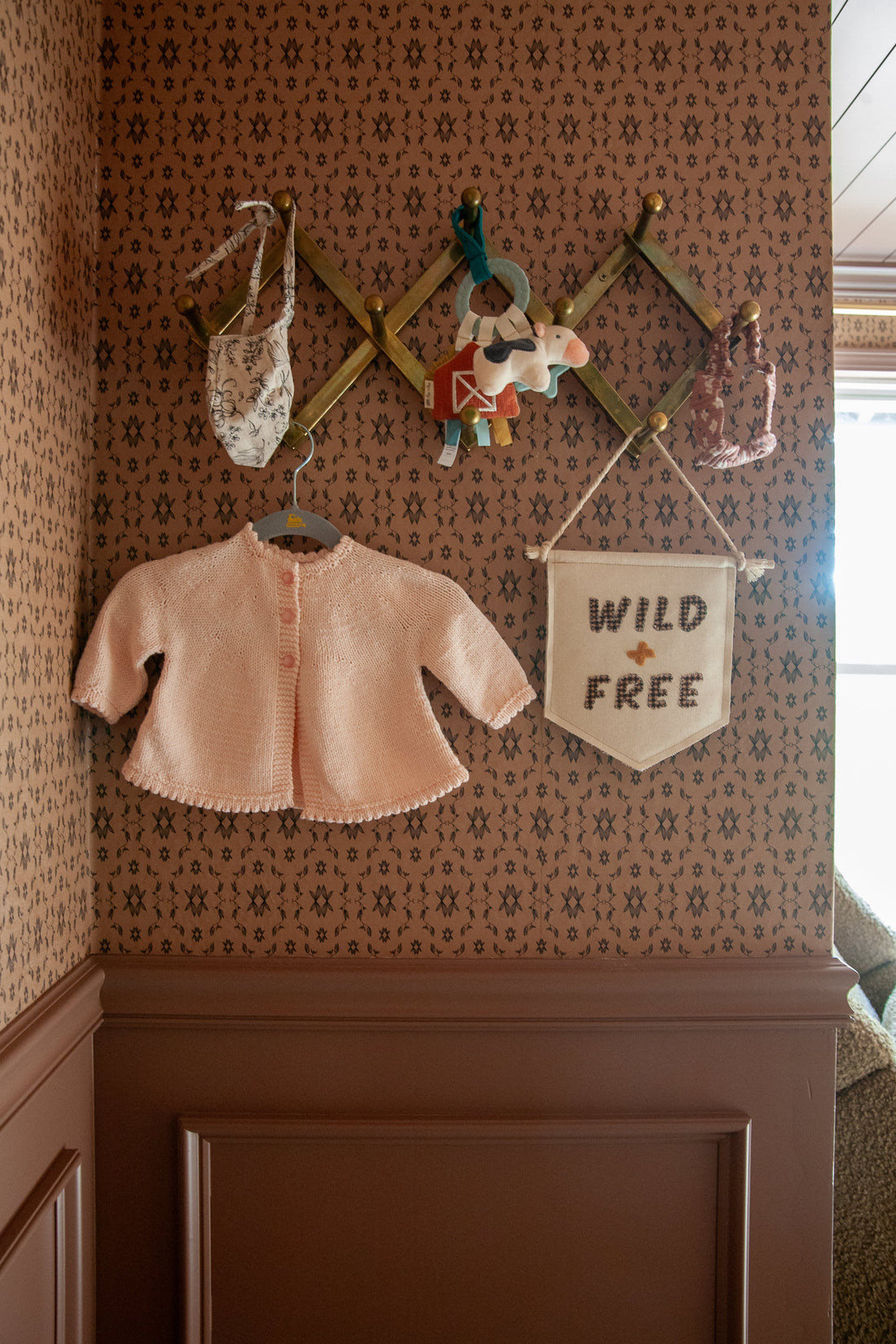 Zara Tan and Brown Geometric Bohemian Wallpaper
