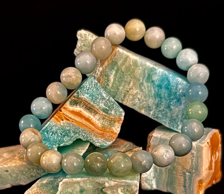 Nantasket Beach Amazonite Beaded Bracelet - Bohemian Crystal