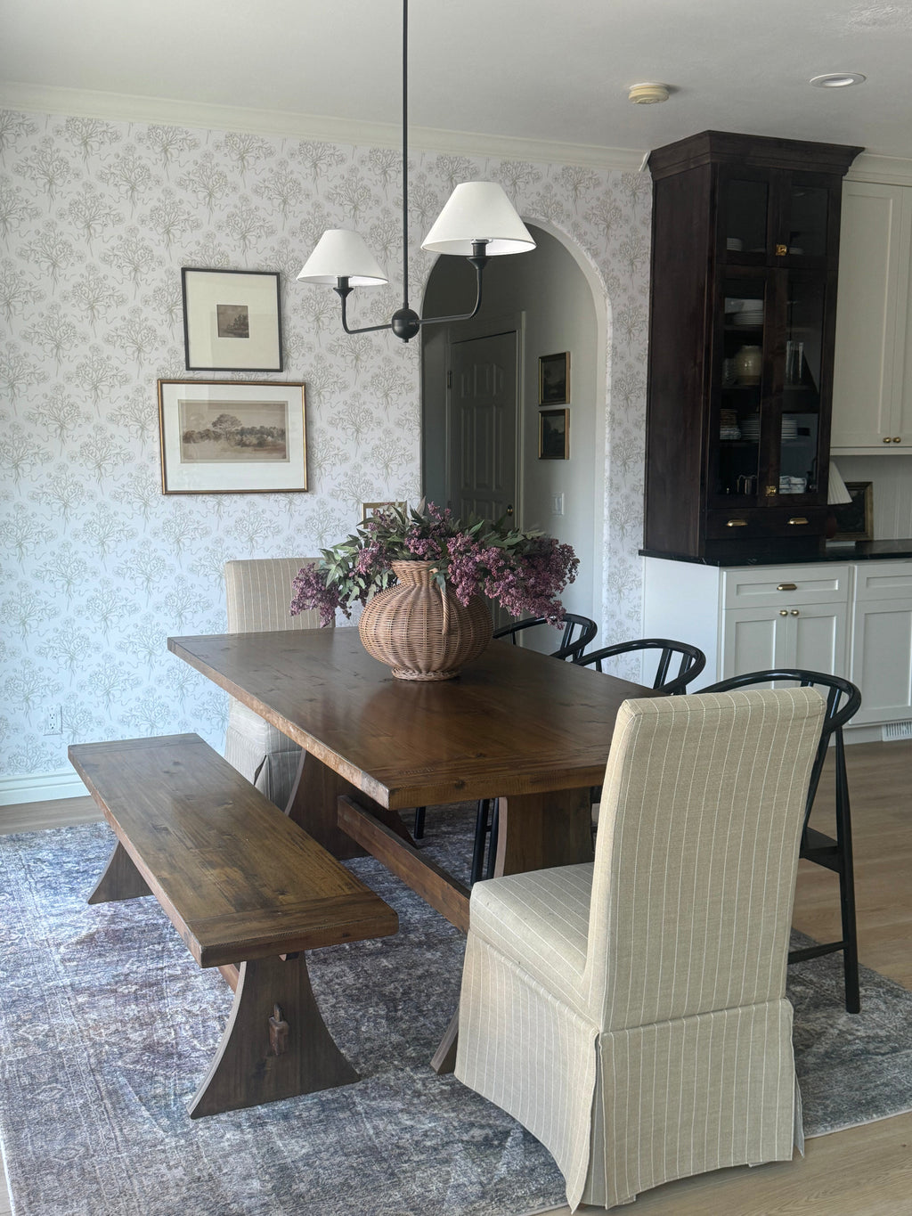 Adeline Floral Wallpaper - Dusty-Rose & Off-White Cottagecore