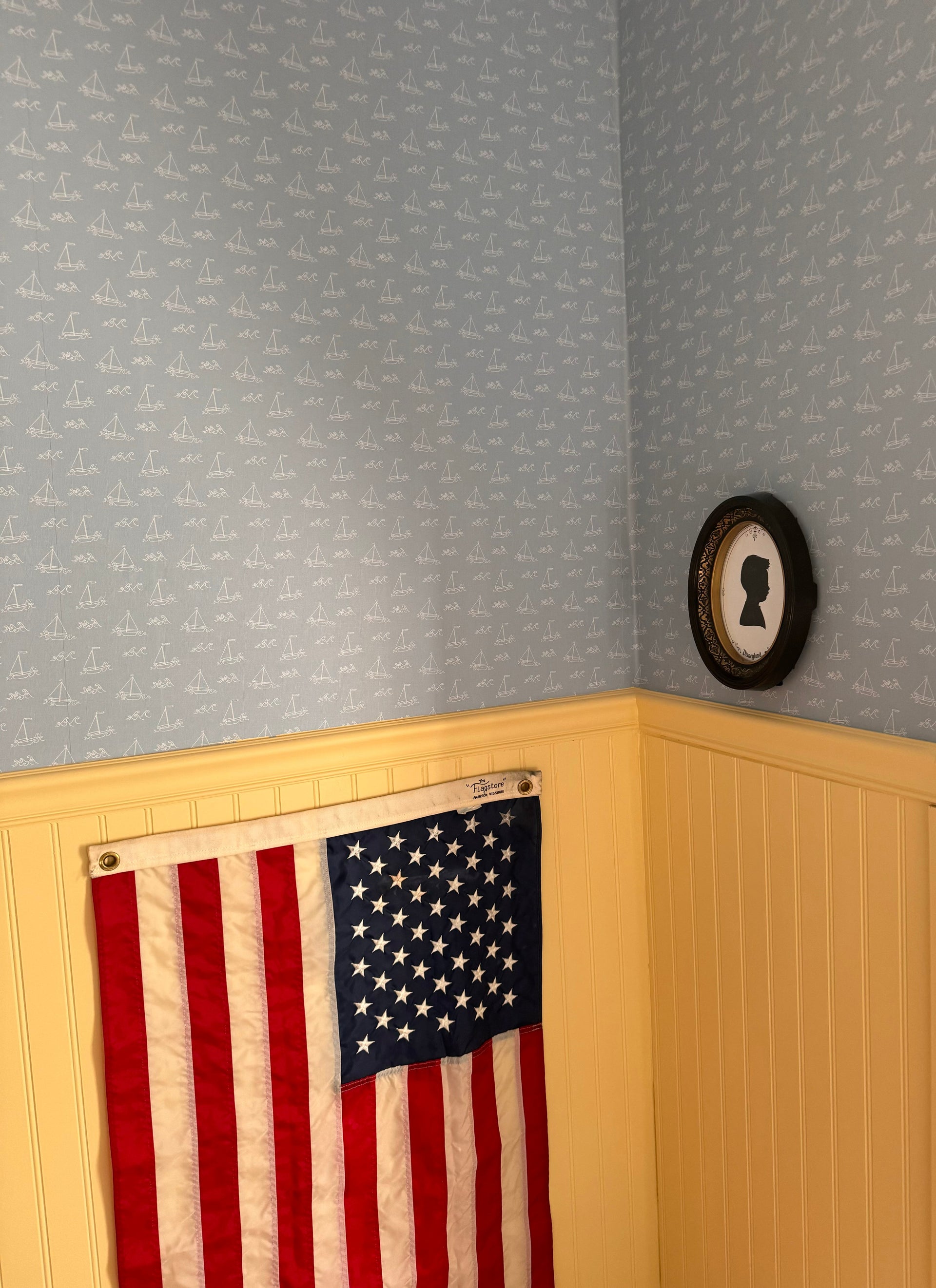 Conrad Removable Wallpaper in Blue and White Coastal Style