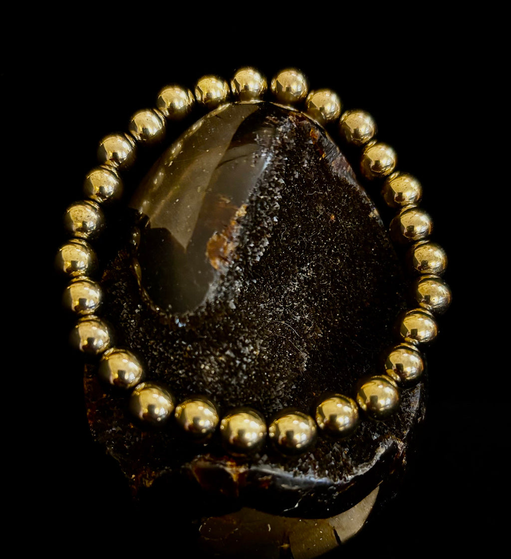 Golden Hematite Healing Bracelet – Strength • Confidence • Balance (8mm or 10mm, Medium Wrists)