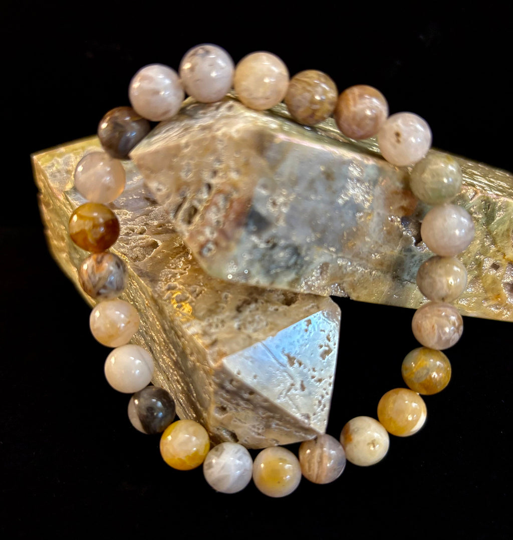 Bamboo Jasper Energy Bead Bracelet – Strength • Grounding • Stability (8mm, Large Wrists)