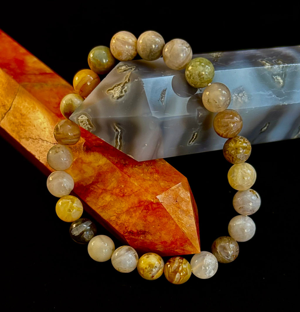 Bamboo Jasper Energy Bead Bracelet – Strength • Grounding • Stability (8mm, Large Wrists)