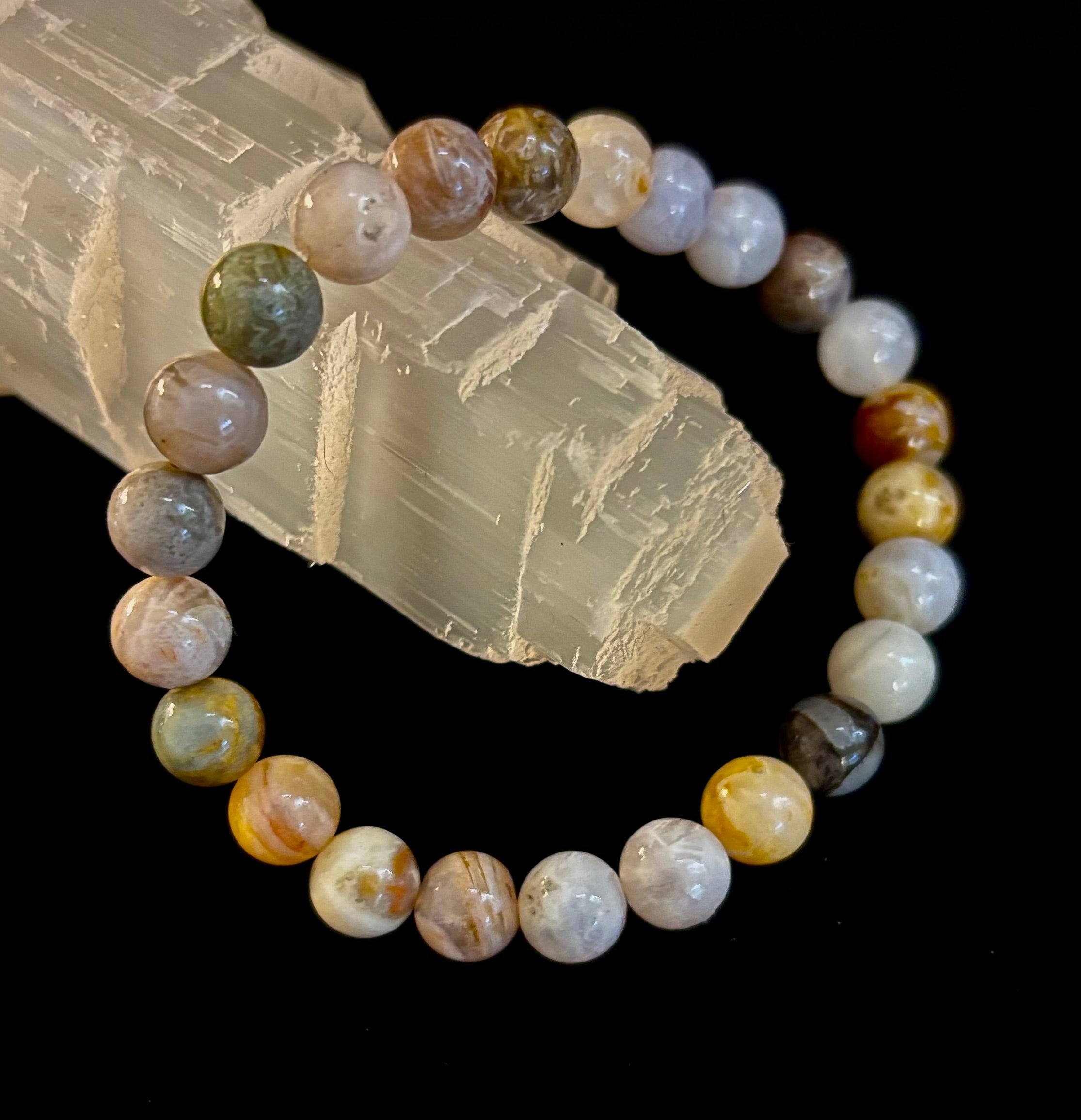 Bamboo Jasper Energy Bead Bracelet – Strength • Grounding • Stability (8mm, Large Wrists)