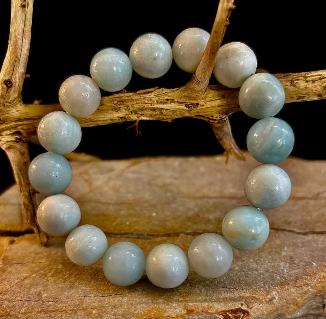 Amazonite Bracelet – Calm, Coastal Energy in Every Bead (8mm and 12mm stone sizes)