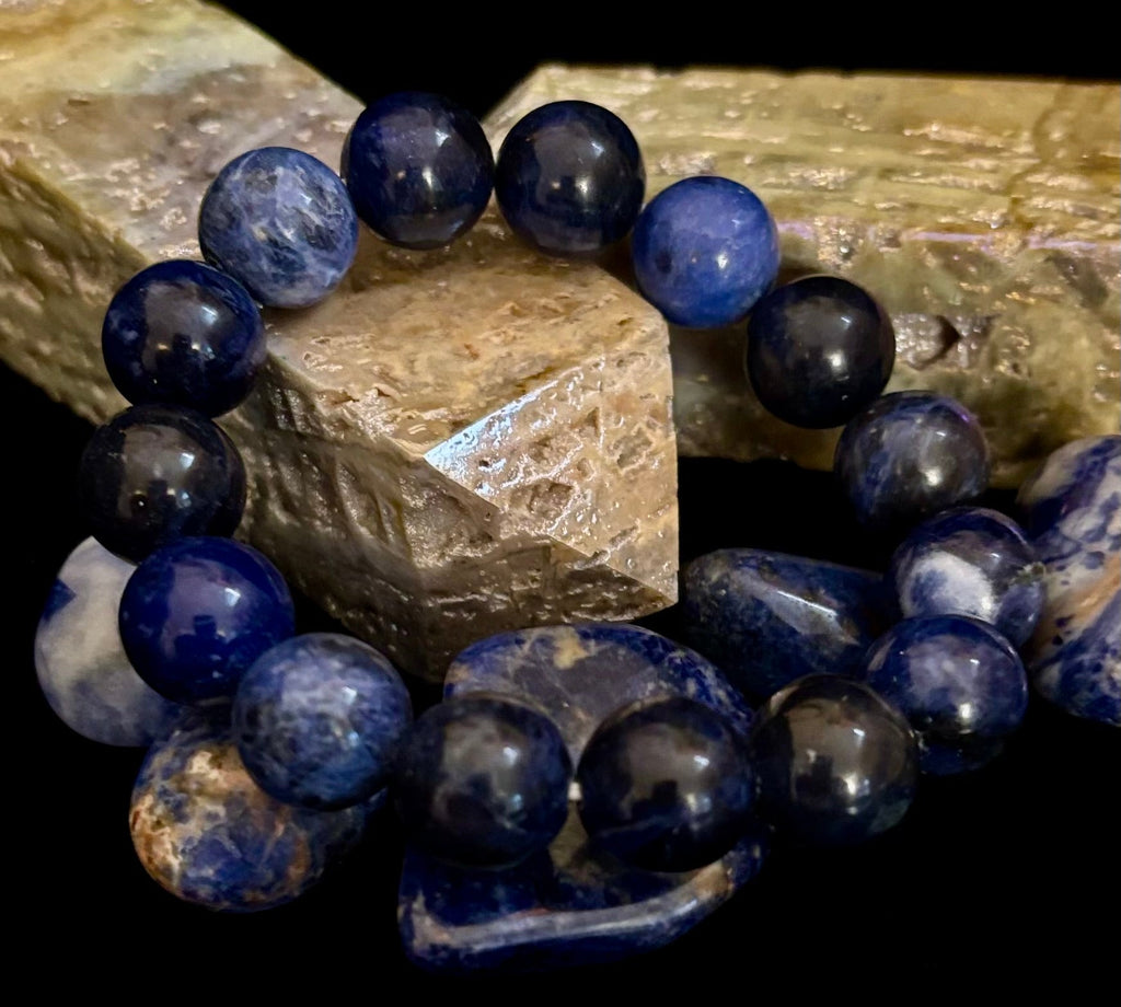 Sodalite Gemstone Bracelet – Intuition, Truth & Emotional Balance (Small to Large Wrist Size Options)