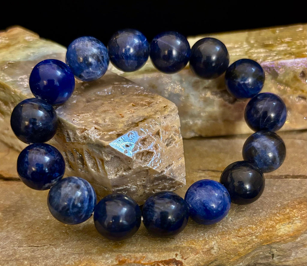 Sodalite Gemstone Bracelet – Intuition, Truth & Emotional Balance (Small to Large Wrist Size Options)