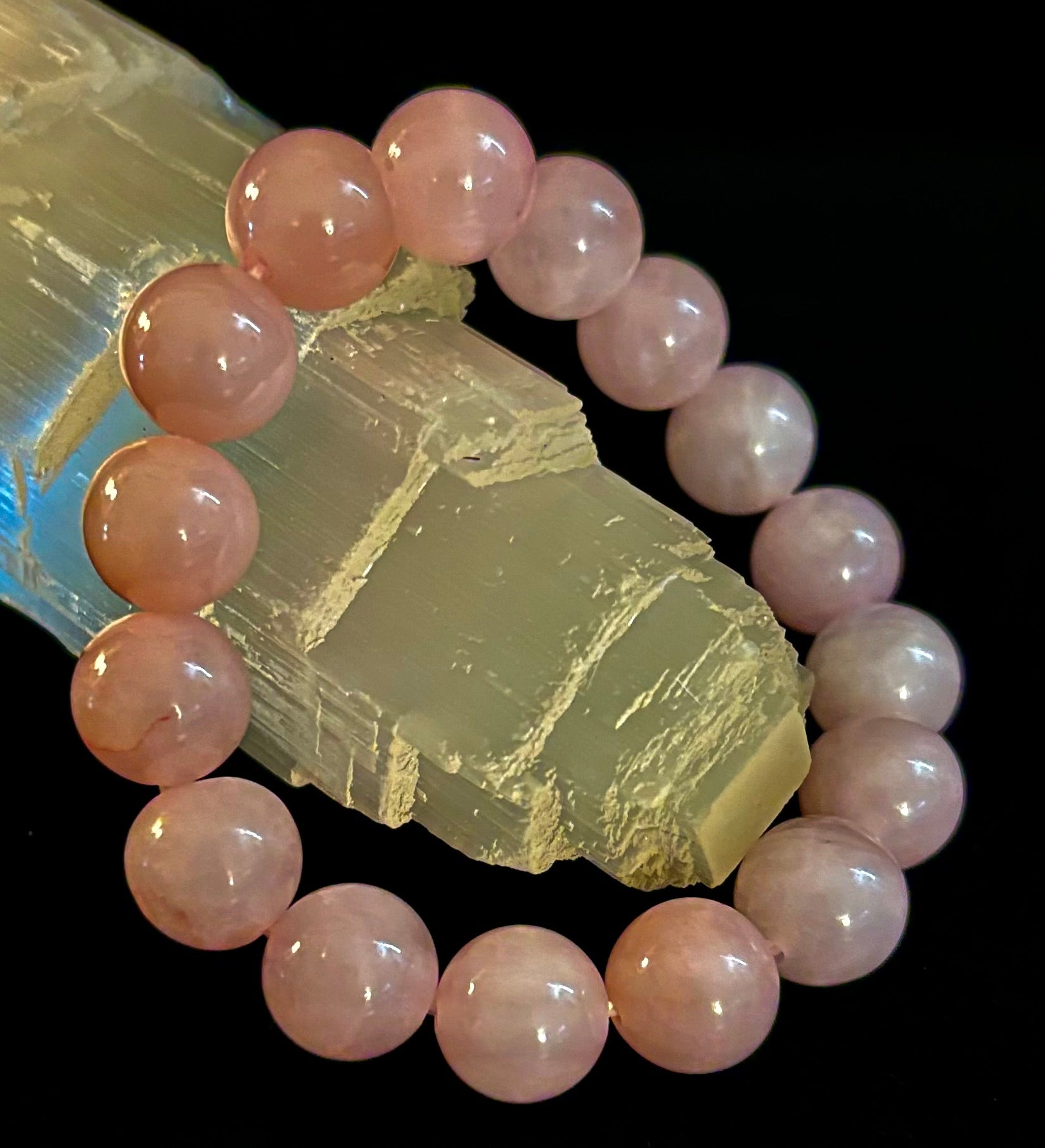 Rose Quartz Bracelet 8mm, 10mm & 12mm – Reiki-Infused Love, Healing & Self-Worth Jewelry (Multiple Wrist Sizes)