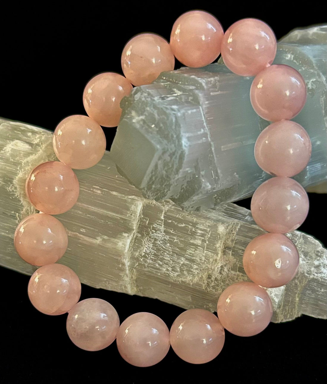 Rose Quartz Bracelet 8mm, 10mm & 12mm – Reiki-Infused Love, Healing & Self-Worth Jewelry (Multiple Wrist Sizes)
