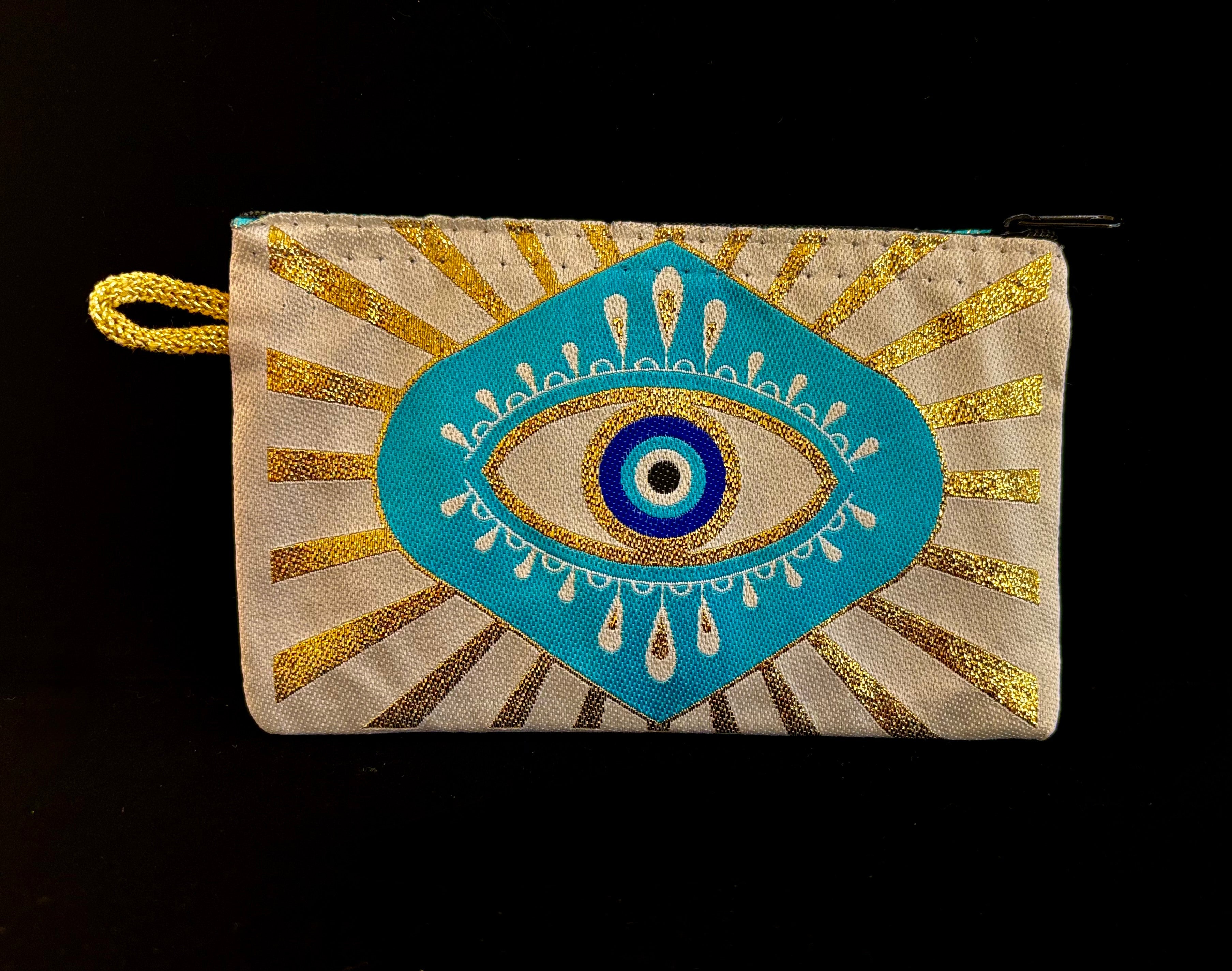 Handmade Turkish Evil Eye Coin Purse | 4x6 Fabric Pouch for Protection & Style