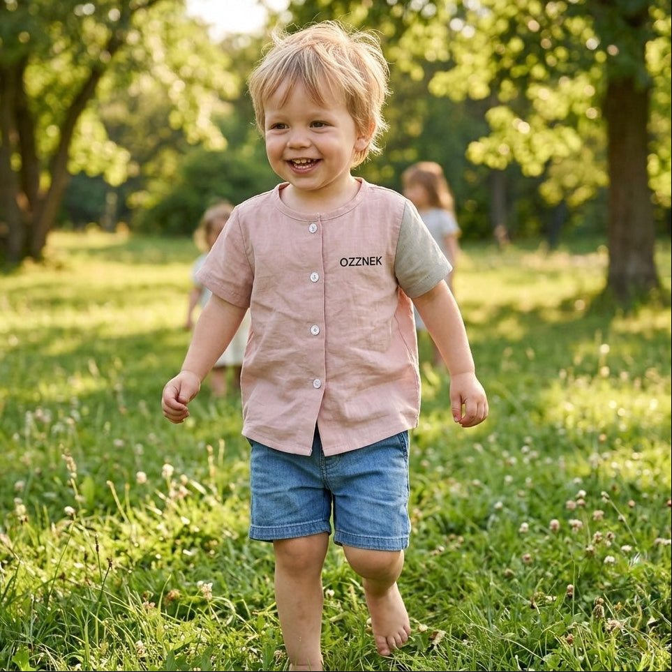 Toddler Organic Cotton Linen Button-Up Shirt