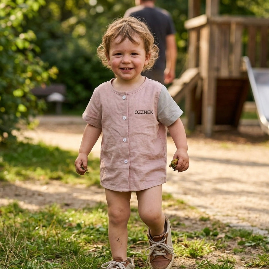 Toddler Organic Cotton Linen Button-Up Shirt