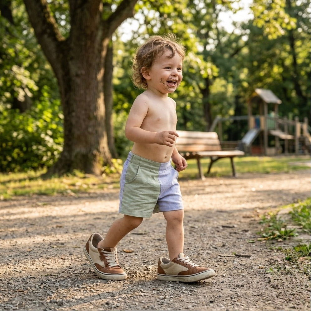 Kids Linen Blend Shorts | Breathable Organic Cotton Toddler Pants