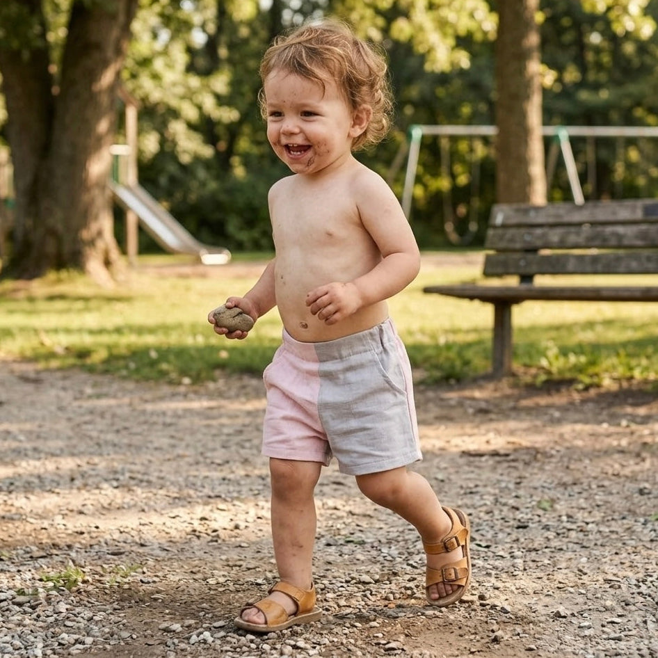 Kids Linen Blend Shorts | Breathable Organic Cotton Toddler Pants