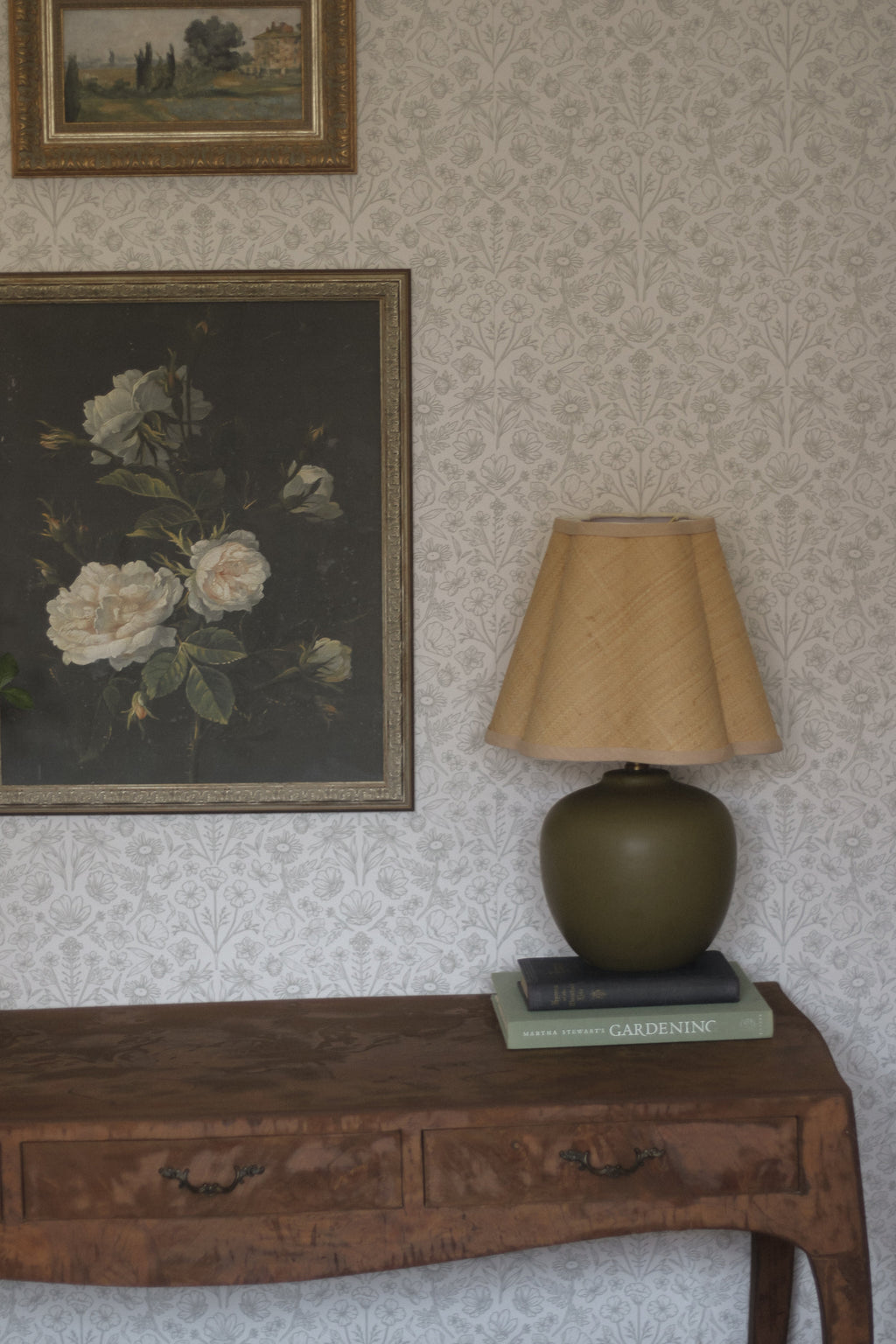 Junie Floral Removable Wallpaper in White and Pale Pink