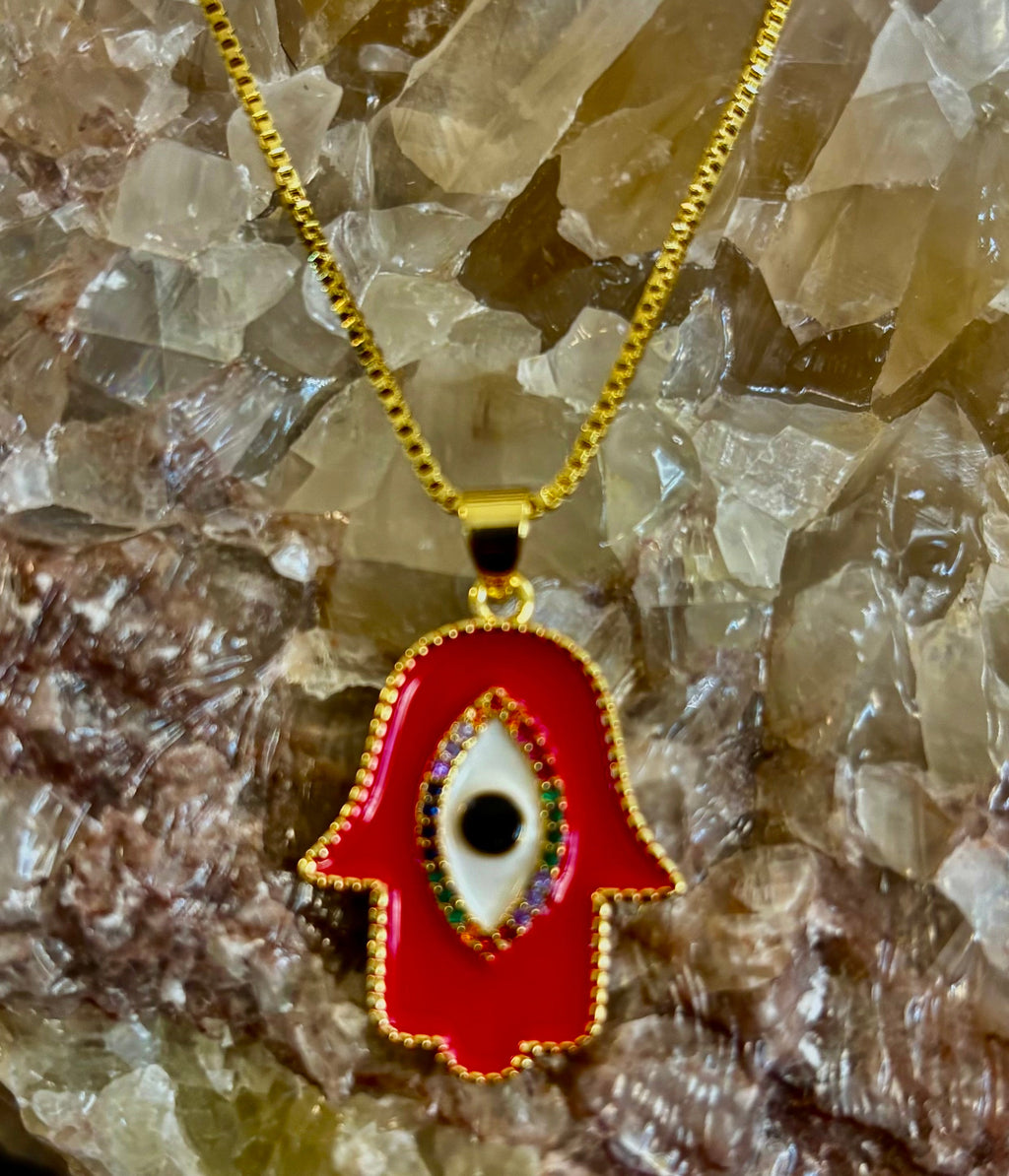 Evil Eye Necklace – Made in Turkey (Red or Blue)