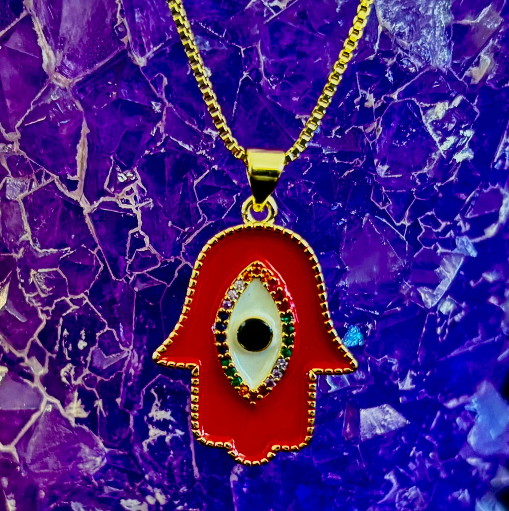 Evil Eye Necklace – Made in Turkey (Red or Blue)
