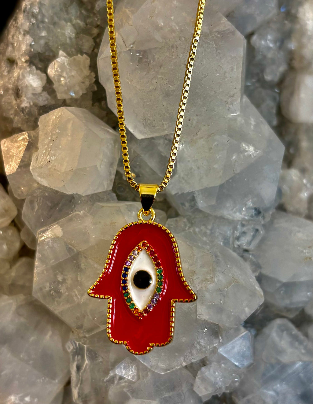 Evil Eye Necklace – Made in Turkey (Red or Blue)