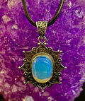 Bohemian Sunflower Moonstone Pendant Necklace