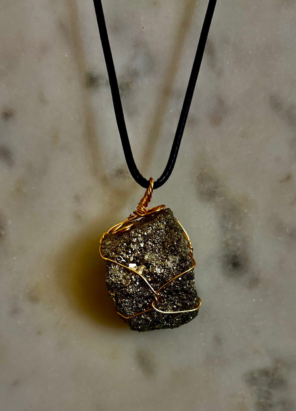 Handmade Pyrite Necklace – Genuine Crystal for Abundance & Strength
