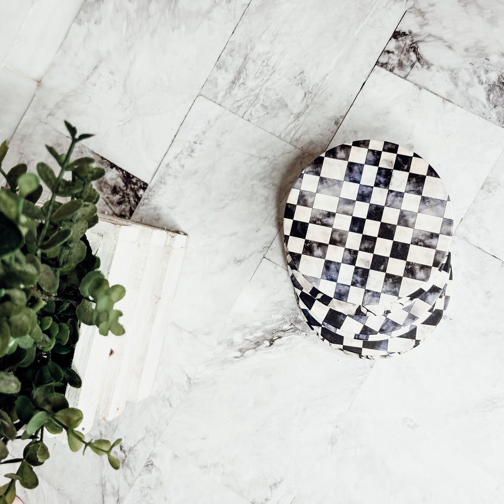 Courtly Check Coasters