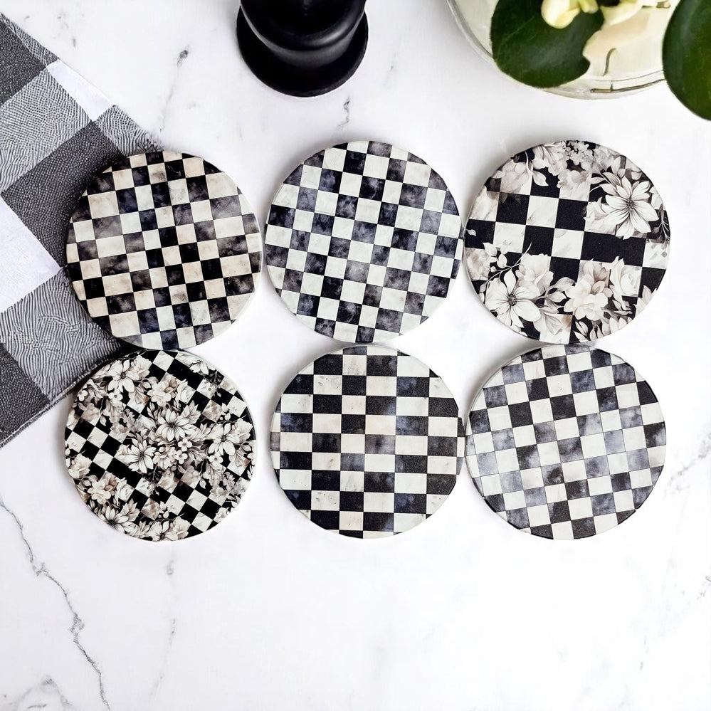 Courtly Check Coasters